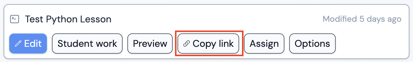 copy lesson link button